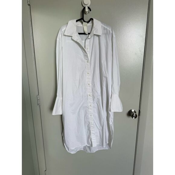 H&M EUC Oversized Button Down Shirt Dress White Size S - Picture 8 of 10